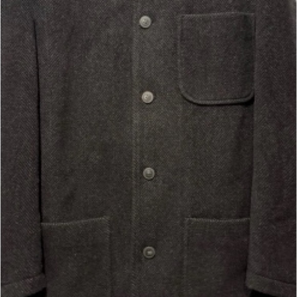 Men’s Wool Blend Herringbone Shacket Coat North 44 Degrees Size M Charcoal Gray - Picture 3 of 16